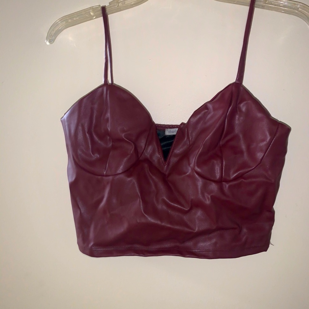 Leather crop top